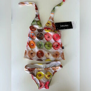 New Zara Terez donut tankini halter size 2T girls swim suit